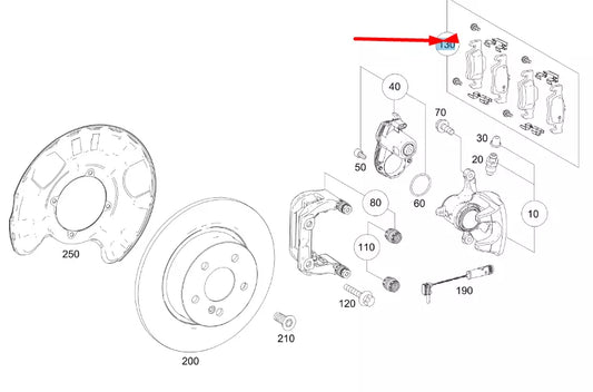 NEW MERCEDES-BENZ GLE W167 REAR WHEEL BRAKE PAD SET A0004207303 ORIGINAL