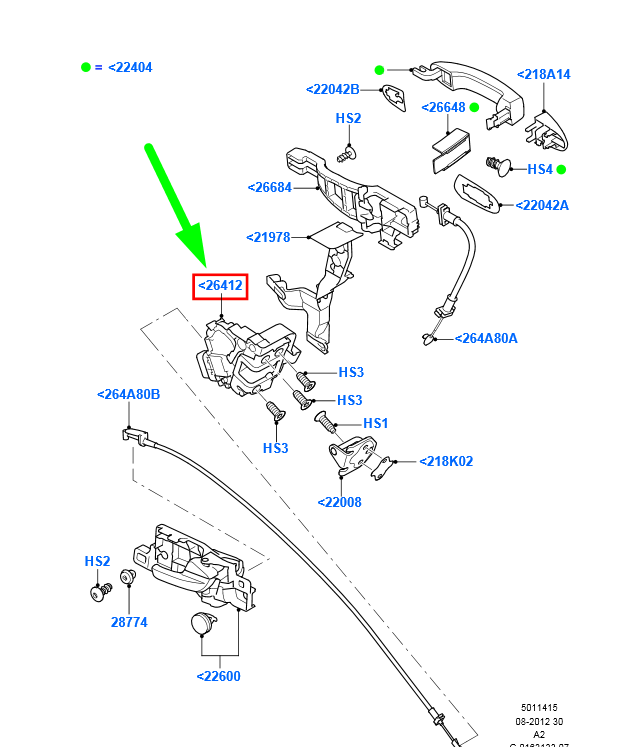 new ford mondeo mk4 rear right door lock 1791408 6m2a-r26412-bd original