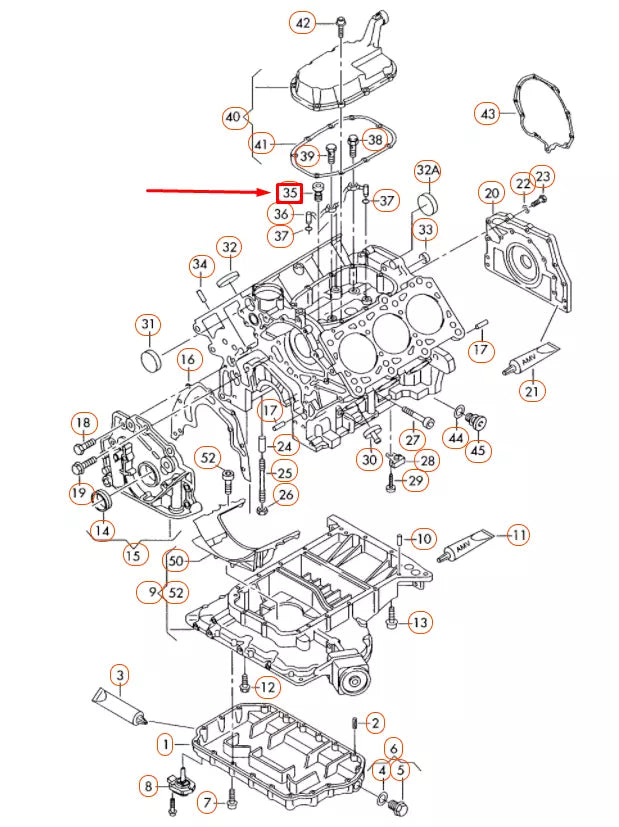 NEW AUDI A4 B7 OIL PRESSURE NON-RETURN VALVE 059103175F ORIGINAL