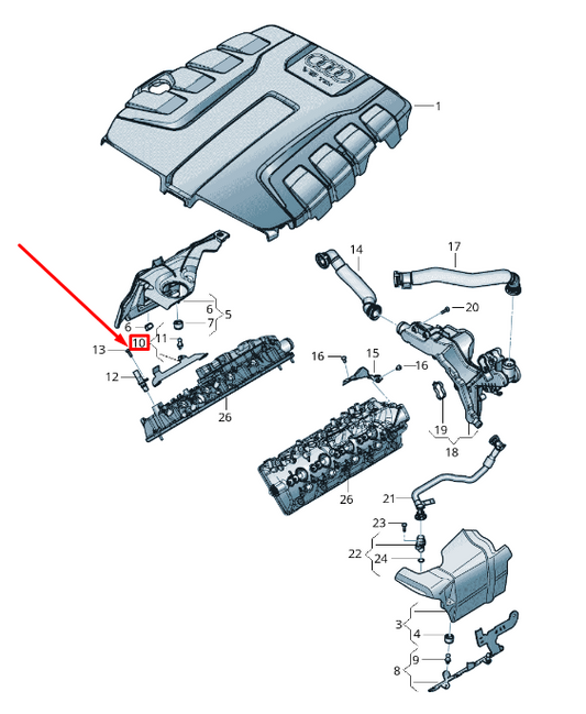 NEW AUDI Q7 4M ENGINE CYLINDER HEAD COVER BRACKET 4M0103932 ORIGINAL