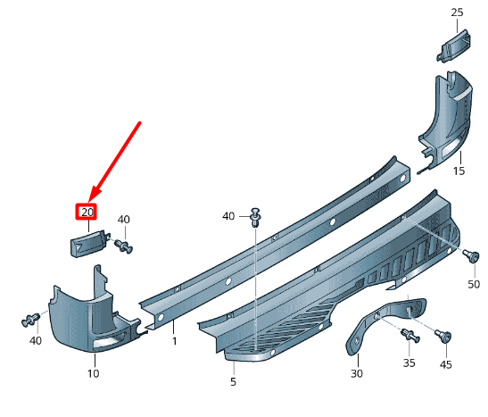 new volkswagen crafter 2f mk1 rear left bumper cover trim 2e1807417 original