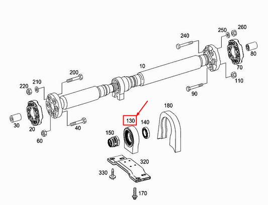 new mercedes-benz s w222 propeller shaft center bearing a2174109300 original
