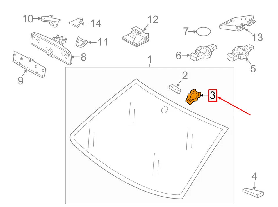 NEW VOLKSWAGEN GOLF MK7 5G RETAINING PLATE INTERIOR MIRROR 5G0845543A