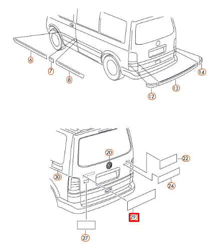 NEW VW TRANSPORTER T5 REAR TAILGATE BOOT LID EMBLEM BADGE 7E5853687A739 ORIGINAL