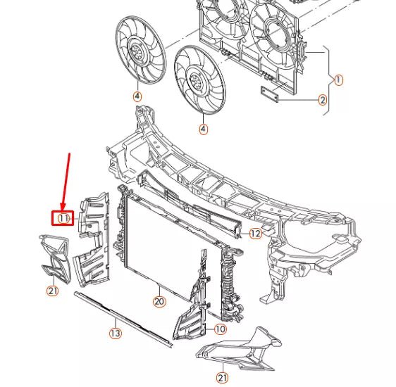 NEW AUDI A6 C7 RADIATOR RIGHT AIR GUIDE 4G0121284AA