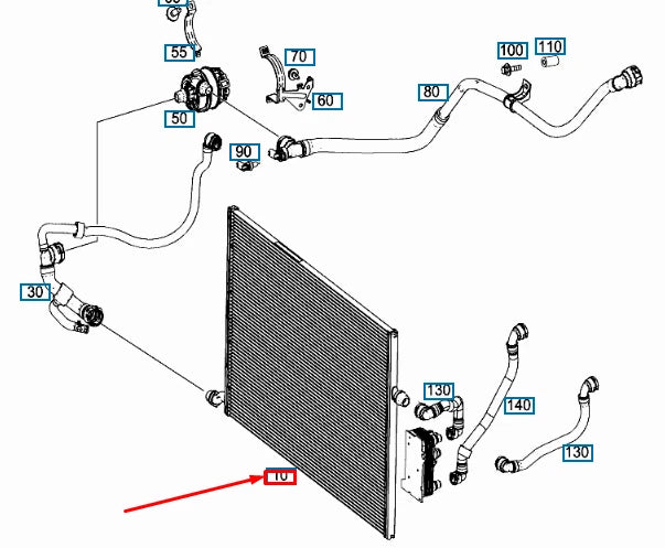 NEW MB C W205 LOW TEMPERATURE WATER COOLER RADIATOR A0995002003 ORIGINAL