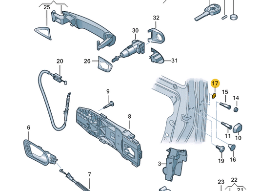 new volkswagen ameo front door lock protective film akl44803005 original