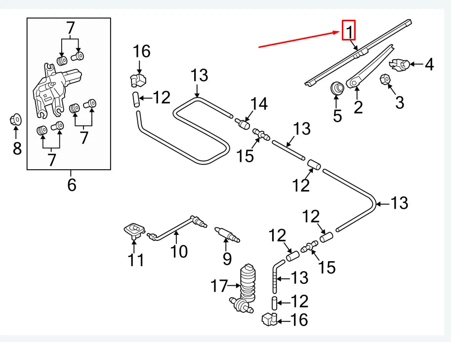 NEW VW GOLF VII 5G MK7 REAR GLASS WIPER 5GM955427A ORIGINAL