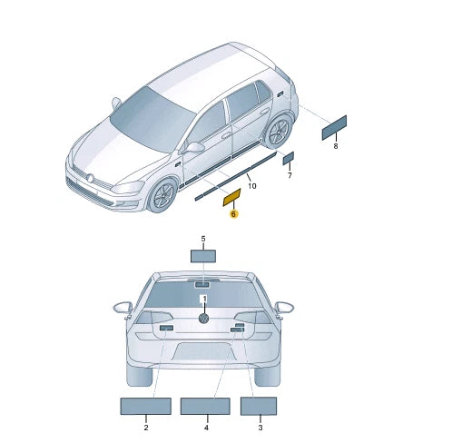 NEW VW GOLF MK7 FRONT LEFT FENDER GTE BADGE LOGO 5G0853688ABAFL