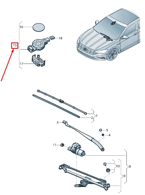 NEW VOLKSWAGEN JETTA A7 MK7 FRONT WINDSHIELD RAIN SENSOR 5Q0955555A ORIGINAL