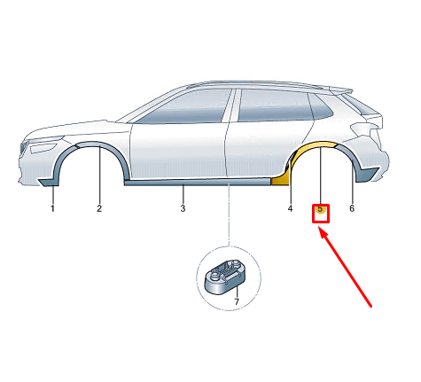 new skoda scala rear right door protection strip 6588535109b9 original