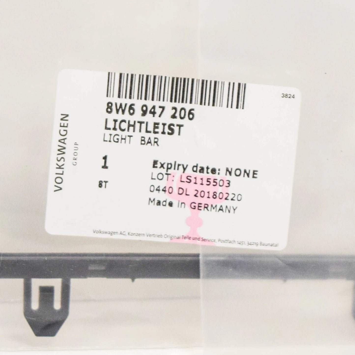 NEW AUDI A5 S5 8W6 CONVERTIBLE RIGHT DOOR INTERIOR LIGHT BAR 8W6947206 ORIGINAL