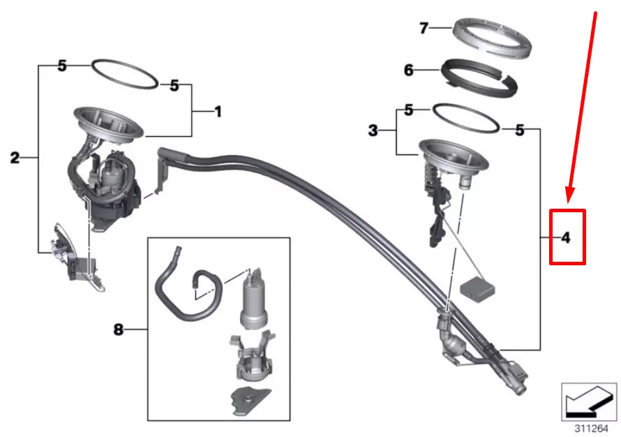 NEW BMW 7 E65, E66 FUEL TANK TRANSFER PUMP 6759836 16116759836 ORIGINAL