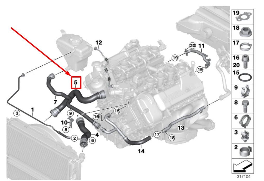 NEW BMW 3 CABRIO E93 LOWER RADIATOR HOSE 11537840661 7840661 ORIGINAL