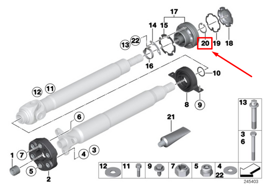 new bmw 5 e60 rear drive shaft snap ring 1225017 26111225017 original