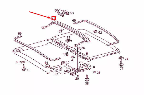 NEW MERCEDES-BENZ E W124 LIFTING ROOF DRIP MOULDING RAIL A1247800113 ORIGINAL