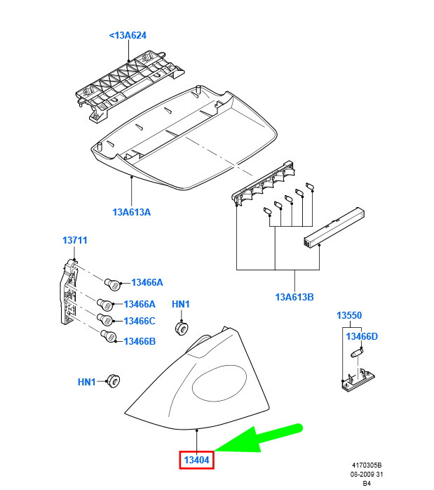 new ford focus mk2 rear right taillight 5m51-13a602-aa 1333832 original