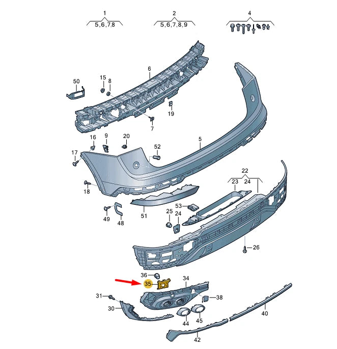 NEW AUDI Q5 FY REAR PDC RIGHT OUTER PARKING SENSOR HOLDER 80F919290A ORIGINAL