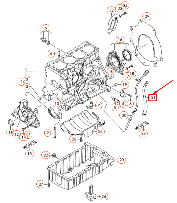 NEW VOLKSWAGEN TRANSPORTER T5 ENGINE CRANKCASE BREATHER LINE 06A103217C ORIGINAL
