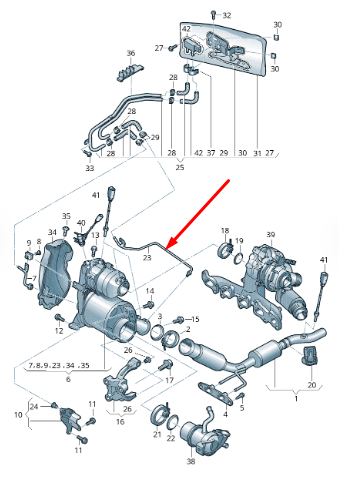 new volkswagen golf mk7 fuel pipe 04l131582f original