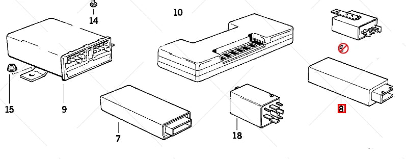 NEW BMW 7 E38 SUN BLIND CONTROL UNIT 61351382995 ORIGINAL