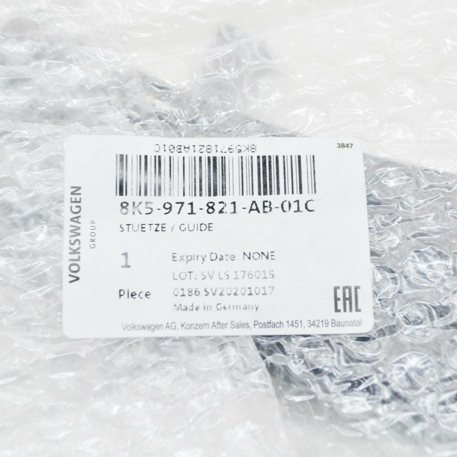 NEW AUDI A4 B8 REAR LEFT LID HINGE GUIDE PIECE 8K5971821AB01C ORIGINAL