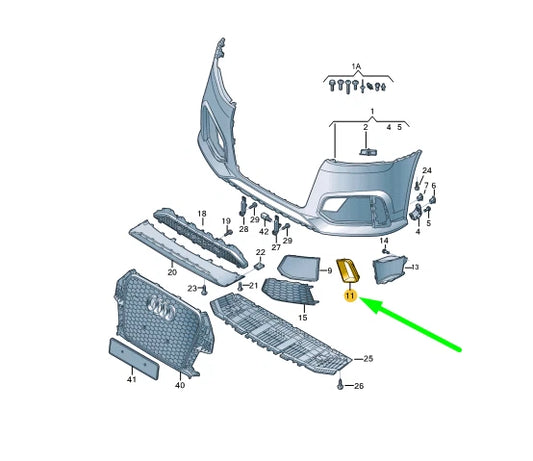 NEW AUDI RS Q3 8U FRONT BUMPER LEFT COVER 8U0807795AAP6 ORIGINAL