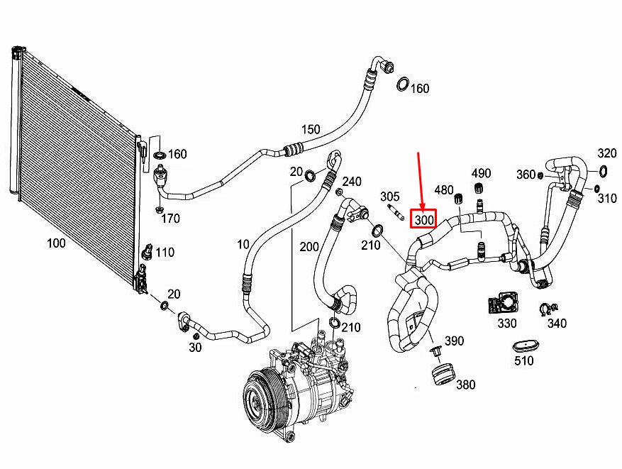 NEW MERCEDES-BENZ GLC X253 A/C REFRIGERANT RETURN LINE A2538304001 ORIGINAL