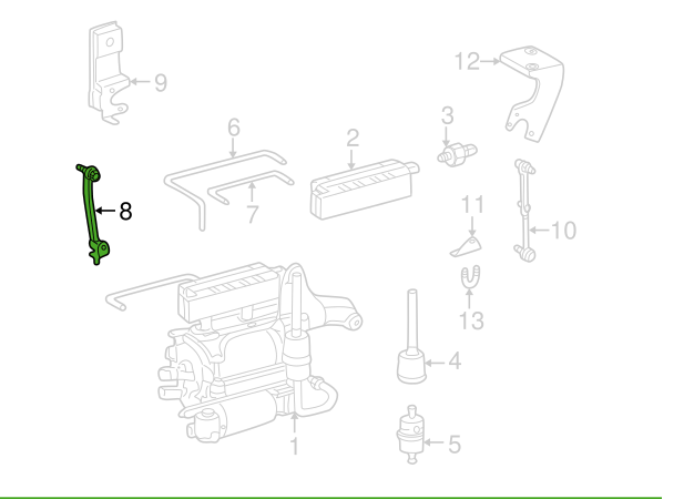 NEW MERCEDES BENZ S W220 FRONT HEADLIGHT TIE ROD LINK A2203200389 ORIGINAL