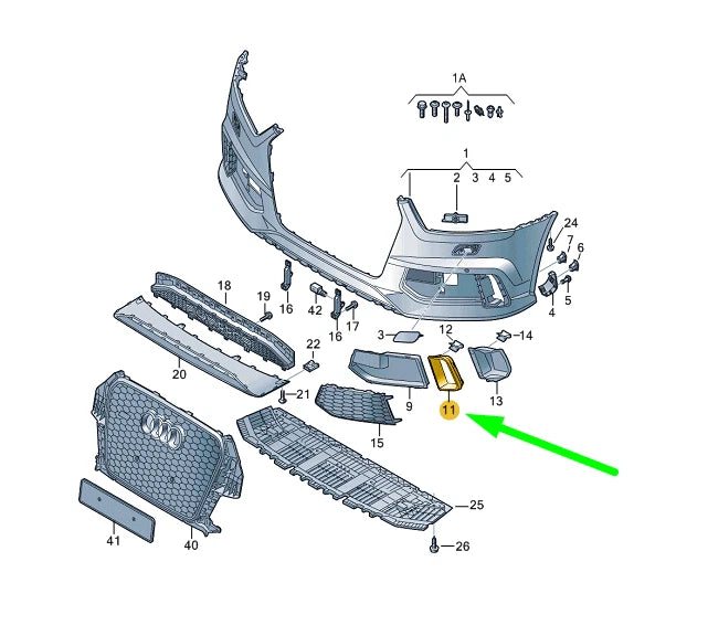 NEW AUDI RS Q3 8U FRONT BUMPER RIGHT COVER 8U0807796T94