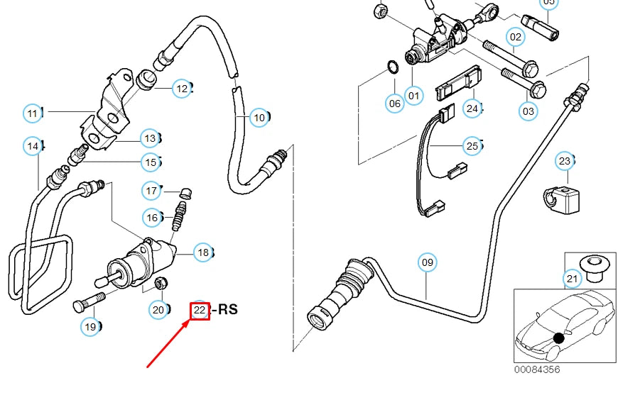 NEW BMW 7 E32 OUTPUT SLAVE CYLINDER CLUTCH REPAIR KIT 21521159332 ORIGINAL