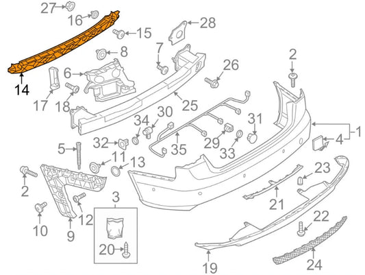 NEW AUDI A6 C7 REAR BUMPER CENTER HOLDER 4G9807458C