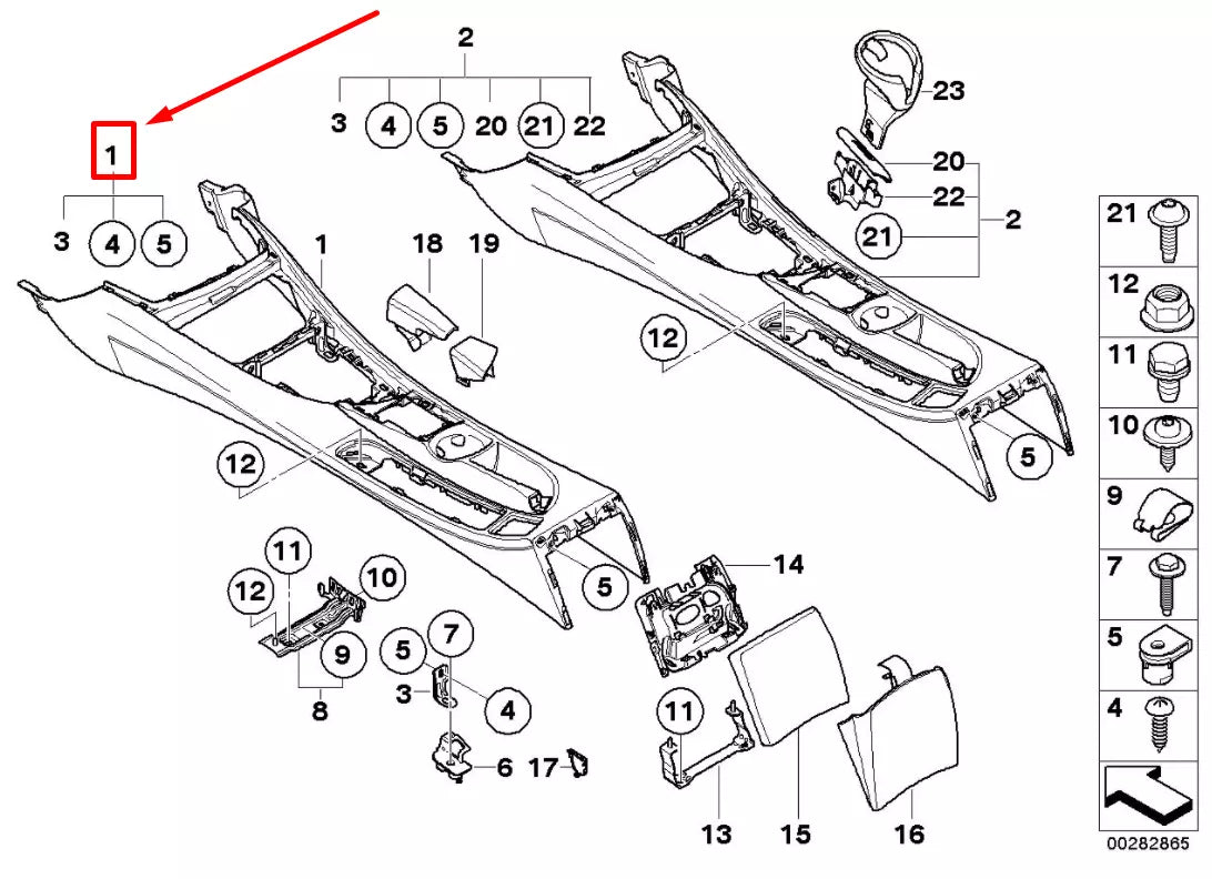 NEW BMW 1 CABRIO E88 CENTRE CONSOLE COVER 9169509 51169169509 ORIGINAL