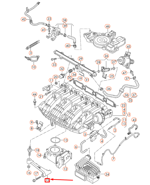 NEW AUDI A1 8X INTAKE MANIFOLD SUPPORT ARM 06L129723C ORIGINAL