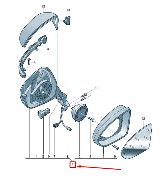 NEW VW TOURAN 5T FRONT RIGHT SIDE WING MIRROR RHD 5TC8575089B9 ORIGINAL