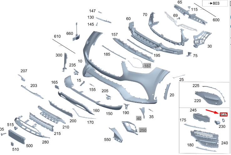 new mb gle w167 front park sensor decoupling ring a0005422112 original