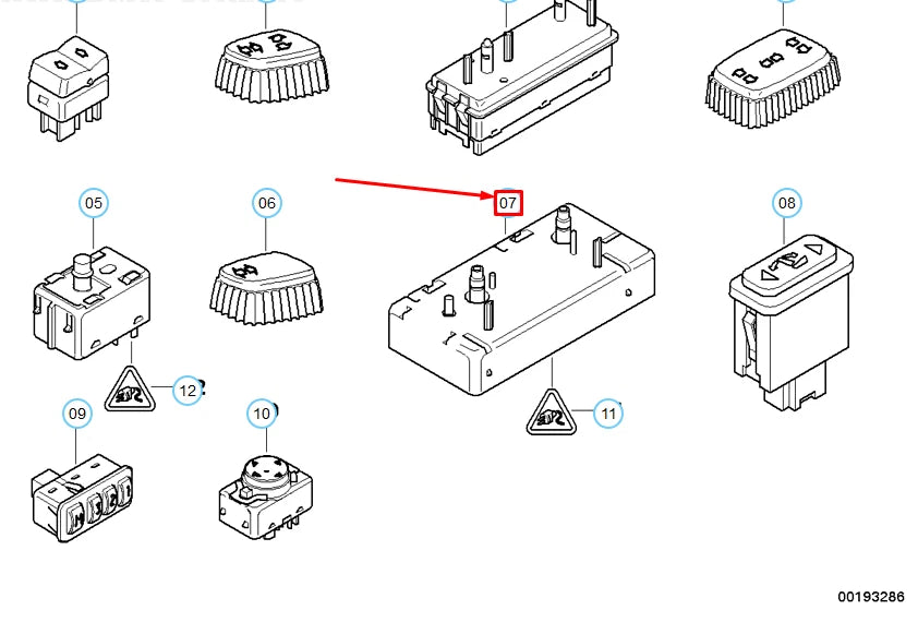 NEW BMW 5 E39 FRONT LEFT SEAT ADJUSTING SWITCH 61316910717 ORIGINAL