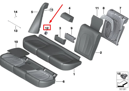 NEW BMW X5 G05 INTERIOR SEAT ISOFIX COVER 7499794 52207499794 ORIGINAL