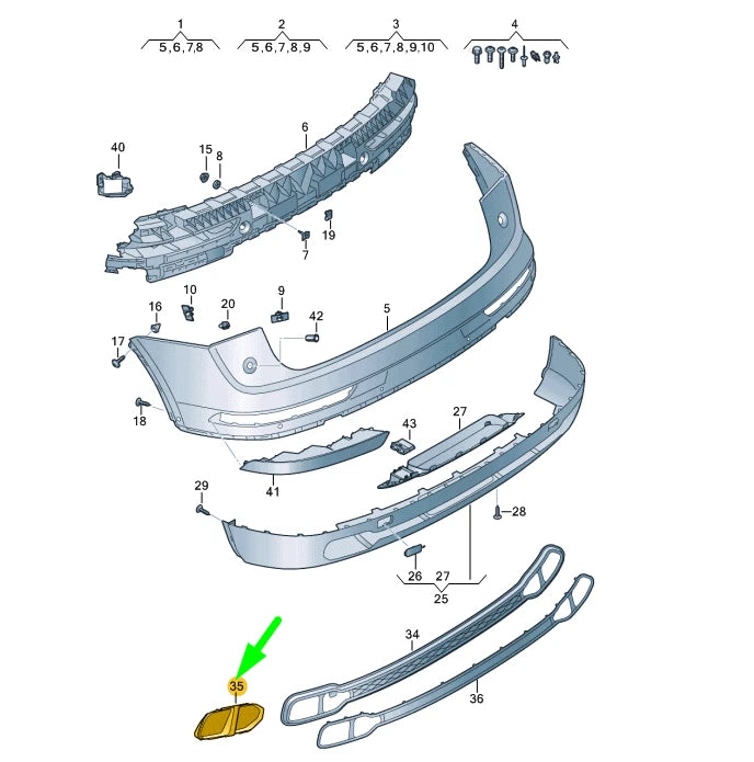 NEW AUDI Q5 FY REAR BUMPER RIGHT CLOSING ELEMENT 80A807320C