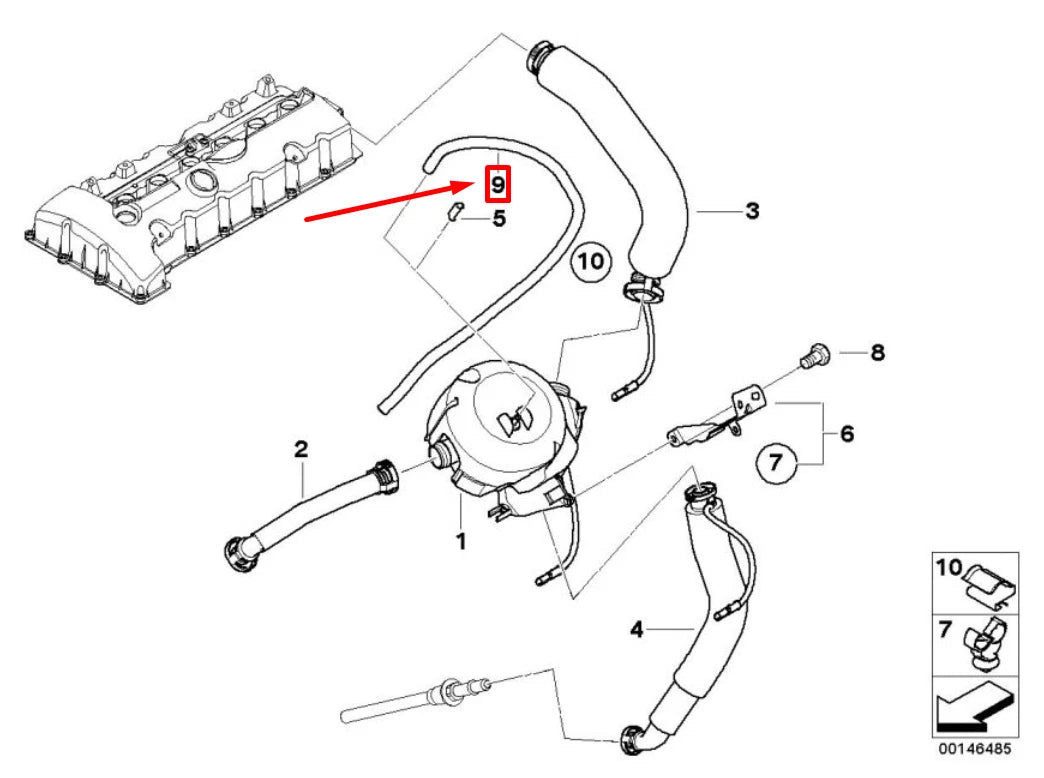 NEW BMW 3 E90 ENGINE CRANKCASE EXTRACTION LINE 7537701 11157537701 ORIGINAL
