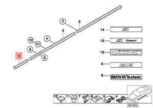 new bmw e36 cabrio coupe fender molding left front 1977603 51131977603 original