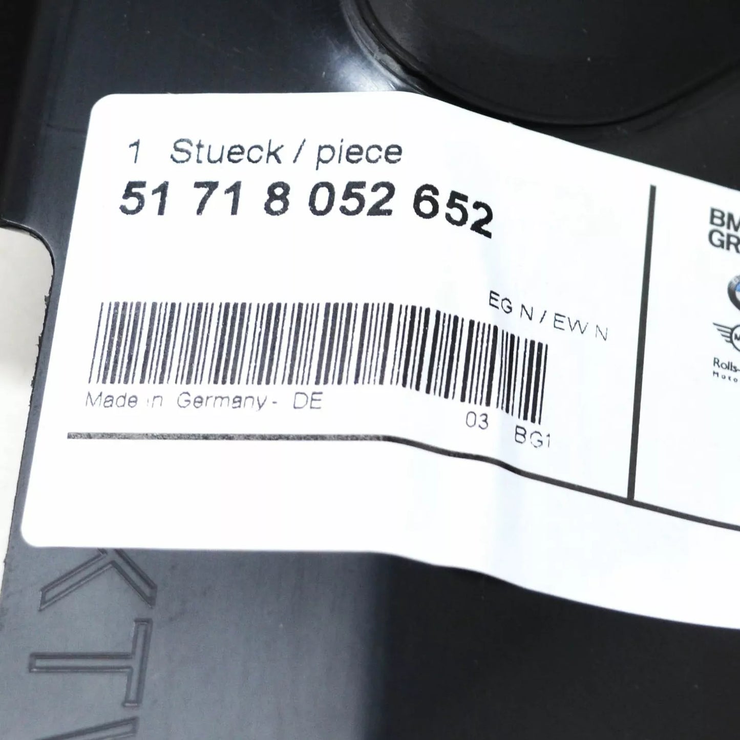 NEW BMW 1 F20 DEFLECTOR LIP RIGHT SIDE 51718052652 ORIGINAL