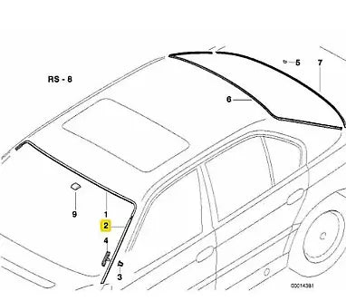 NEW BMW 7 E38 WINDSHIELD MOULDING RIGHT SEAL 51318125890 8125890 ORIGINAL