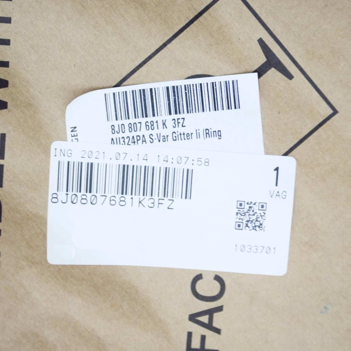 NEW AUDI TT 8J3 FRONT BUMPER LEFT FOG GRILLE 8J0807681K3FZ