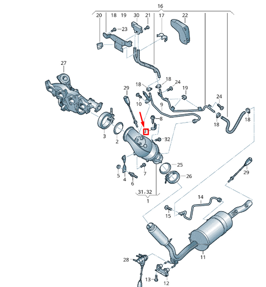 NEW VW TRANSPORTER VI T6 CATALYTIC CONVERTER BRACKET 7E0253461AC ORIGINAL