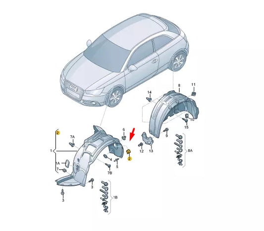NEW AUDI Q7 4L SECURING ATTACHMENT ELEMENT 8E0821989A ORIGINAL
