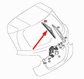 NEW MERCEDES-BENZ M-CLASS W163 REAR WINDSHIELD WIPER BLADE A2118203345 ORIGINAL