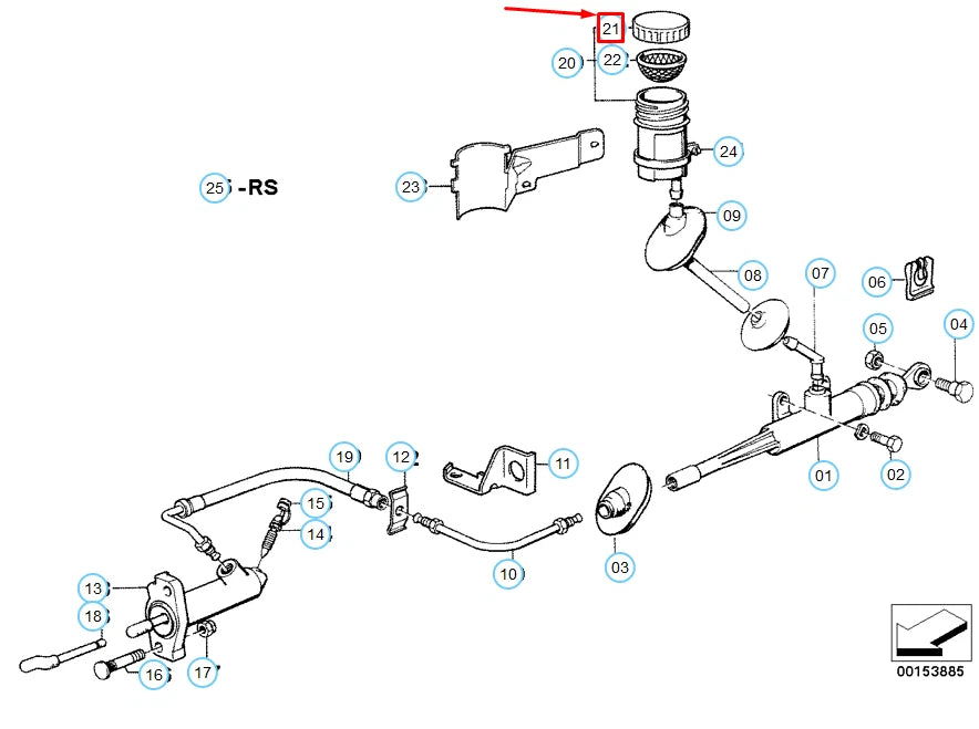 NEW BMW 6 E24 BRAKE CYLINDER COVER LID 21521119541 1119541 ORIGINAL