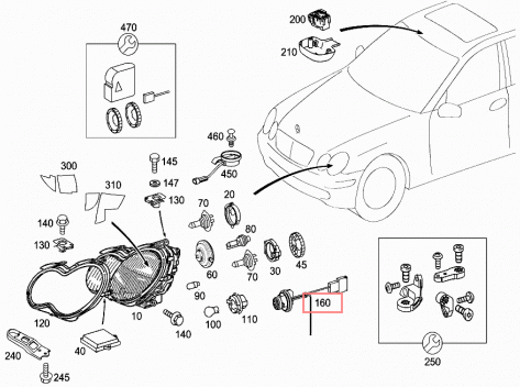 NEW MERCEDES-BENZ C-CLASS W203 FRONT INDICATOR BULB HOLDER A2038260182 ORIGINAL