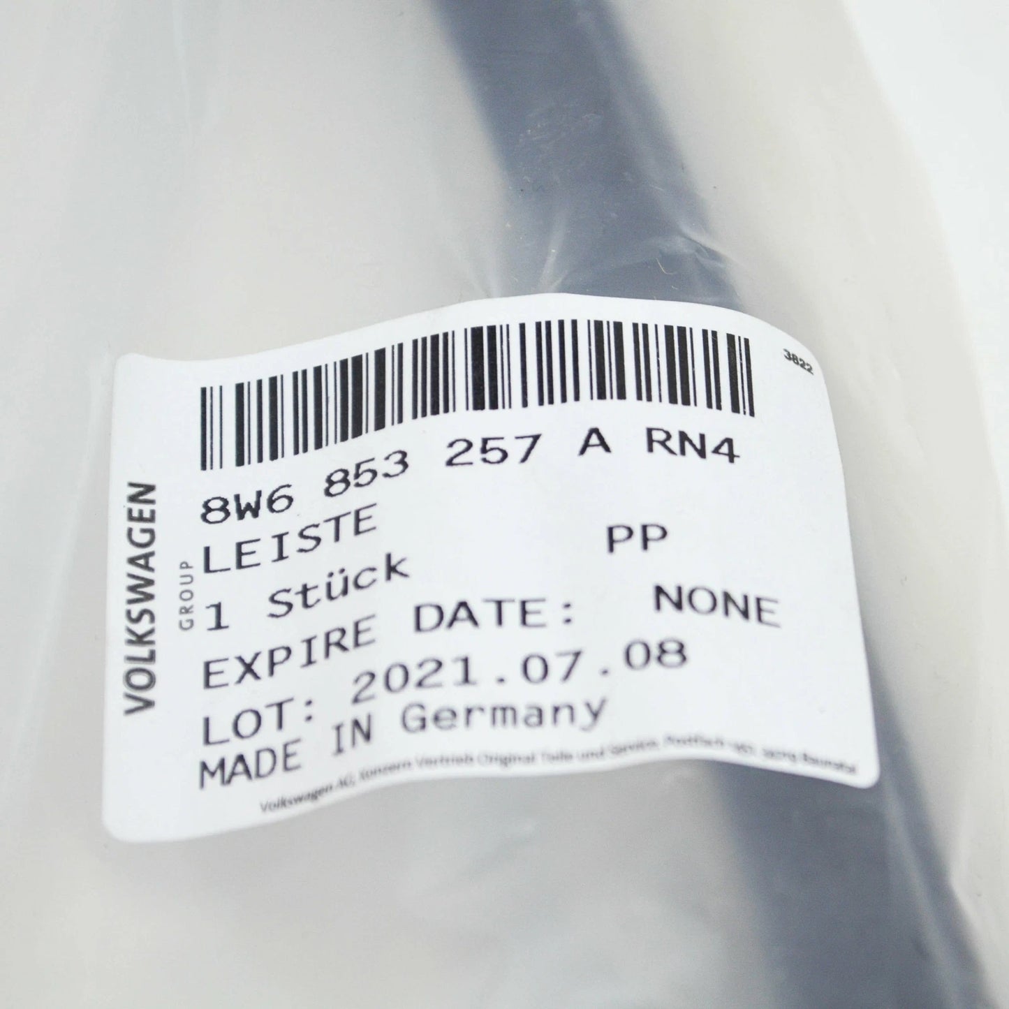 NEW AUDI A5 S5 CABRIO REAR LEFT BUMPER MOLDING HIGH GLOSS 8W6853257ARN4